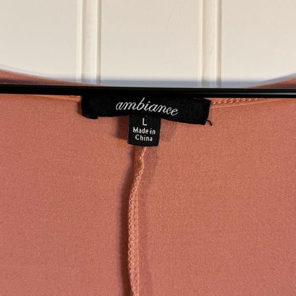 Ambiance Women’s Pink Long Sleeve Soft Wrap Dress Size Large - Picture 5 of 10